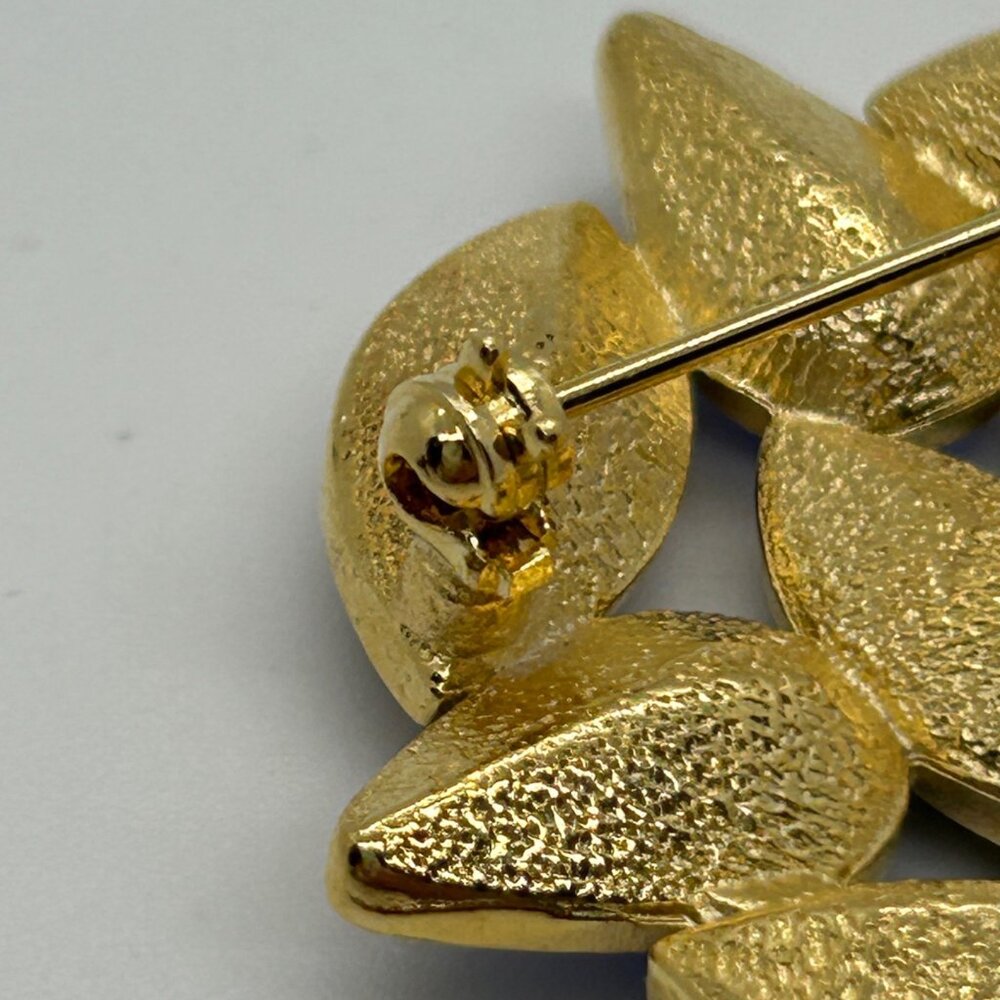 Vintage Gold Tone Multi-Color Brooch Pin Jewel Colored Rhinestone Statement 1990 - Picture 7 of 12